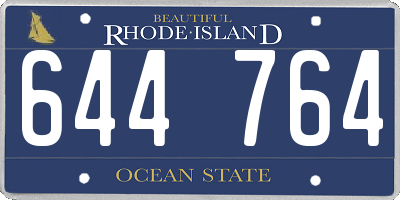 RI license plate 644764