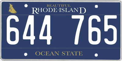 RI license plate 644765