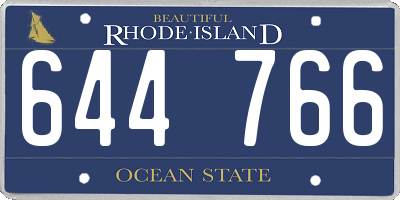 RI license plate 644766