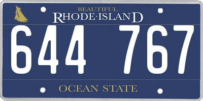 RI license plate 644767