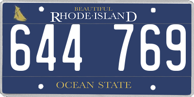 RI license plate 644769