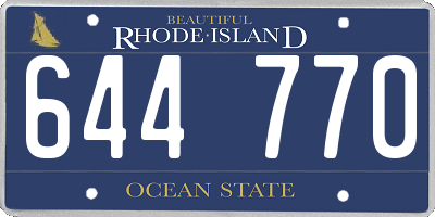 RI license plate 644770