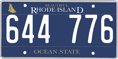 RI license plate 644776
