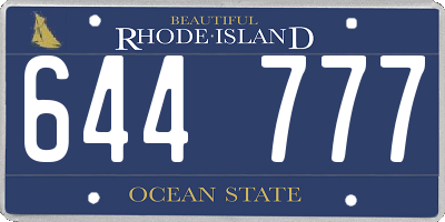 RI license plate 644777