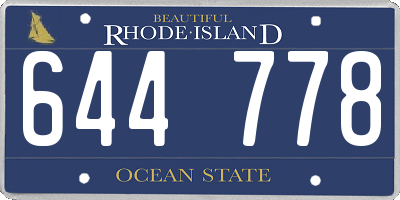RI license plate 644778