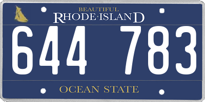 RI license plate 644783
