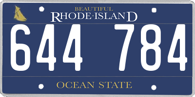 RI license plate 644784