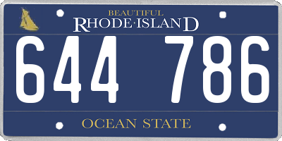 RI license plate 644786