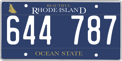 RI license plate 644787
