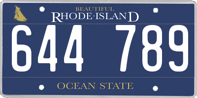 RI license plate 644789