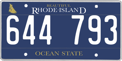 RI license plate 644793