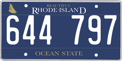 RI license plate 644797