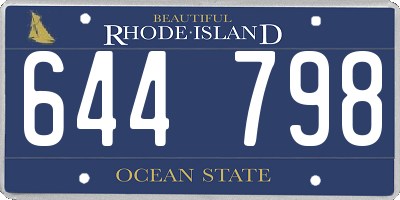 RI license plate 644798