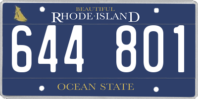 RI license plate 644801