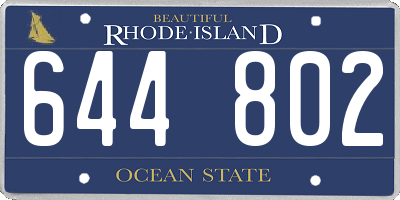 RI license plate 644802