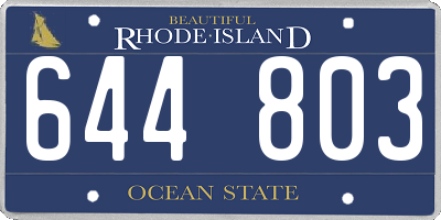 RI license plate 644803