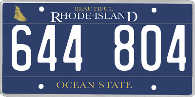 RI license plate 644804