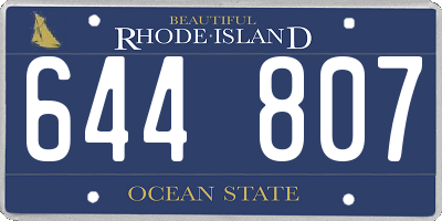 RI license plate 644807