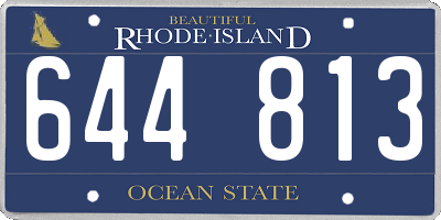 RI license plate 644813