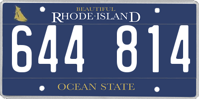 RI license plate 644814