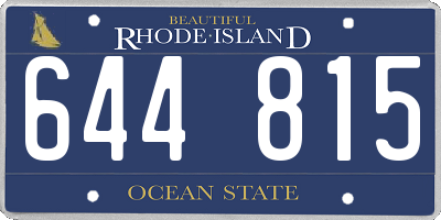 RI license plate 644815