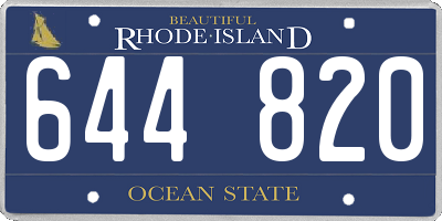 RI license plate 644820