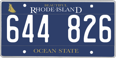RI license plate 644826