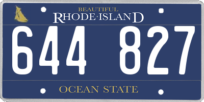 RI license plate 644827
