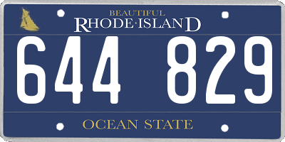 RI license plate 644829
