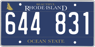 RI license plate 644831