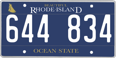 RI license plate 644834