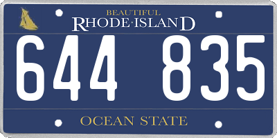 RI license plate 644835
