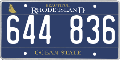 RI license plate 644836