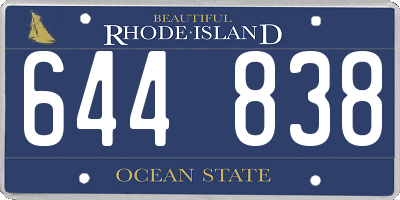 RI license plate 644838