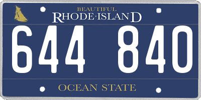 RI license plate 644840