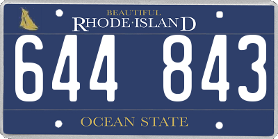 RI license plate 644843