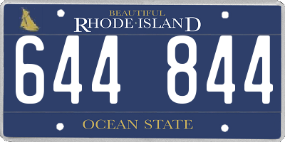 RI license plate 644844