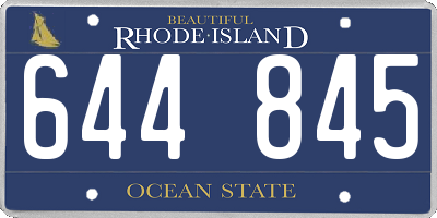 RI license plate 644845