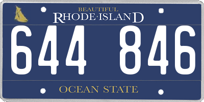 RI license plate 644846