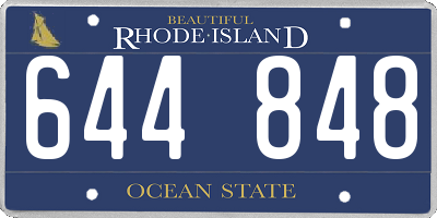 RI license plate 644848
