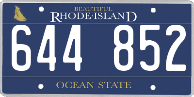 RI license plate 644852