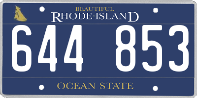 RI license plate 644853