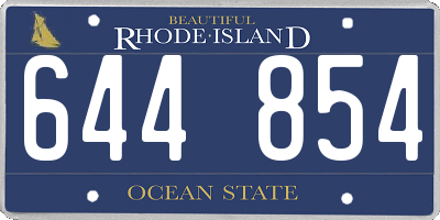 RI license plate 644854