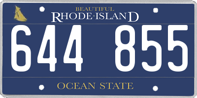 RI license plate 644855