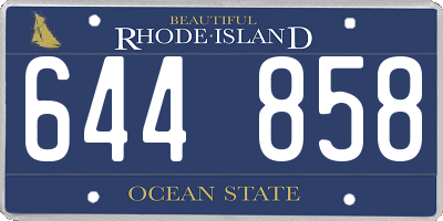 RI license plate 644858