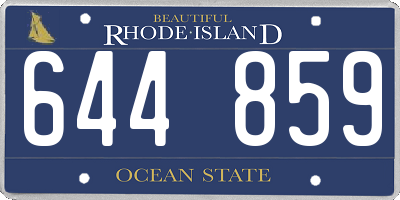 RI license plate 644859