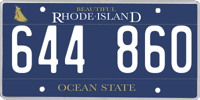 RI license plate 644860