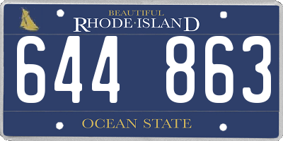 RI license plate 644863