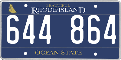 RI license plate 644864
