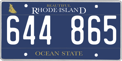 RI license plate 644865
